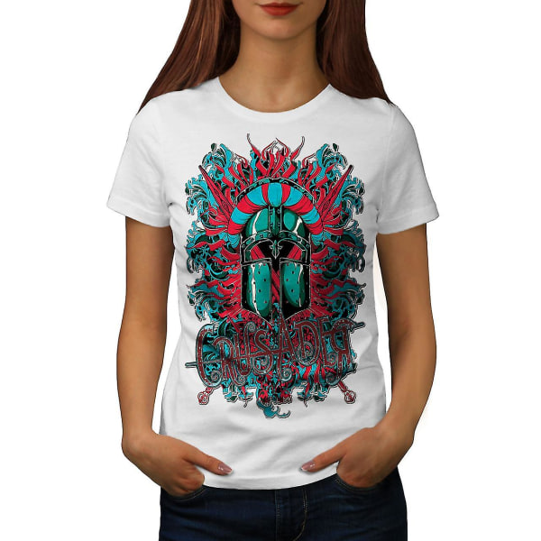 Crusader Knight Whitet-shirt för kvinnor L
