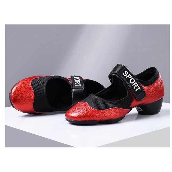 Bekväma dansskor som andas för kvinnor Square Dance Shoes 3C193 Red 36