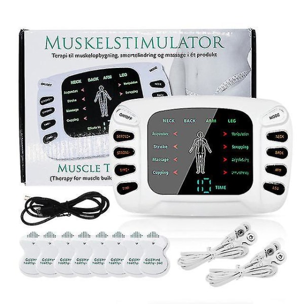 Tens Ems muskelstimulator elektrisk pulsmassager Digital terapimaskin Akupunktur Kroppsmassage Muskler Elektrostimulator
