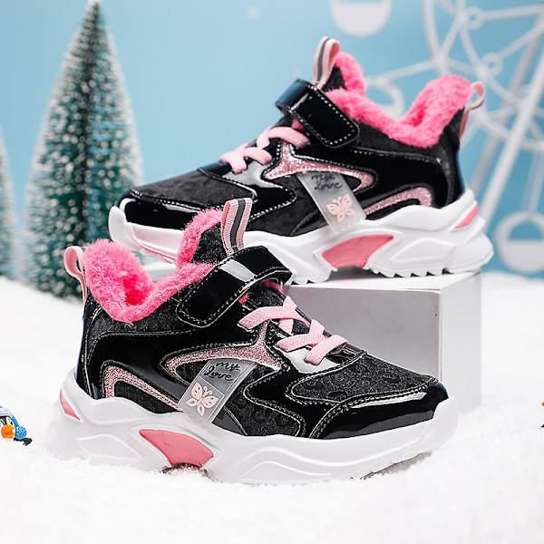 Snösneakers för barn Andas löparskor Mode tjejer Sportskor D2112 Black 34
