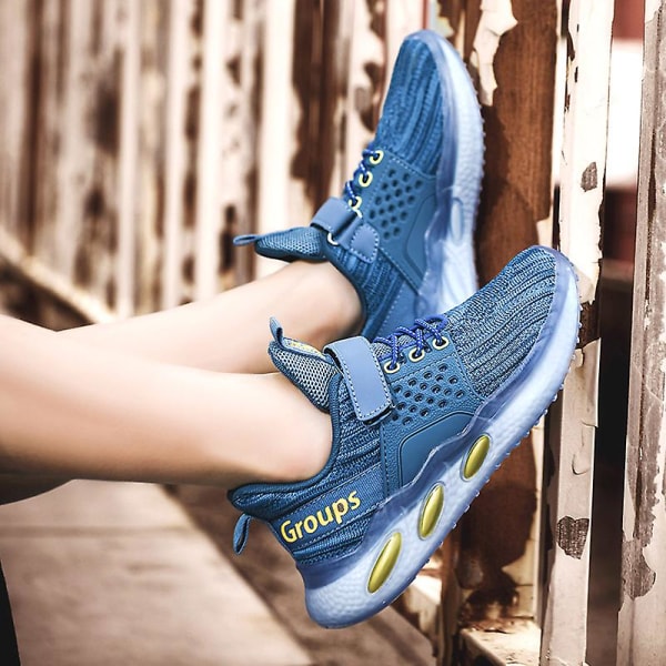Barn Sneakers Andas löparskor Mode Pojkar Flickor Sportskor 2Ld101 Blue 30