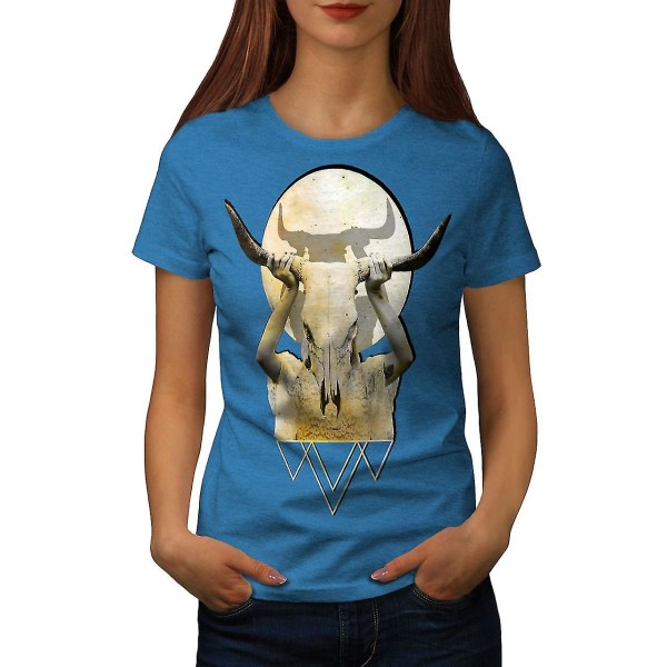 Abstrakt Skull Mode Kunglig T-shirt för kvinnor M