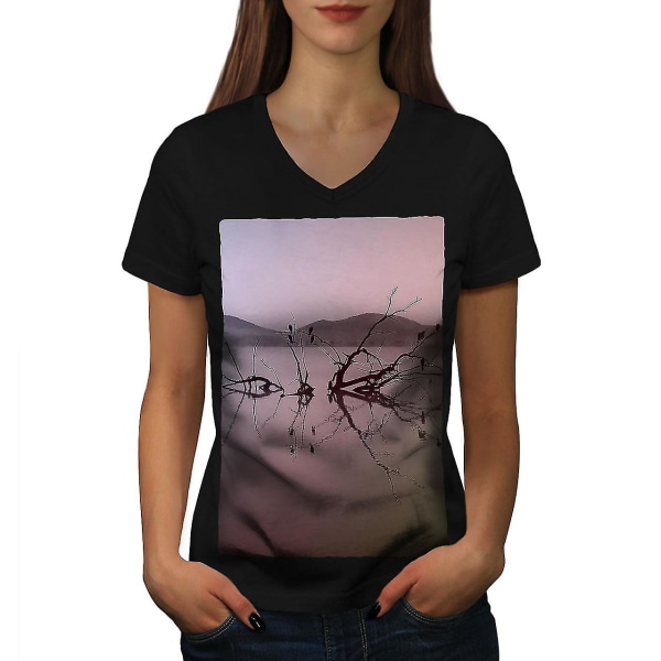 Lake Tree Photo Women T-shirt L