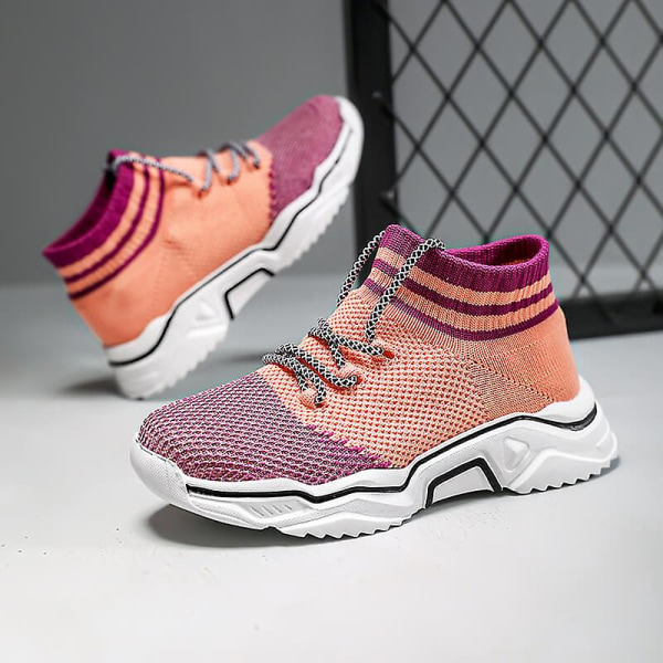 Sneakers som andas löparskor Mode Pojkar Flickor Sportskor 3Adw626 Pink 34