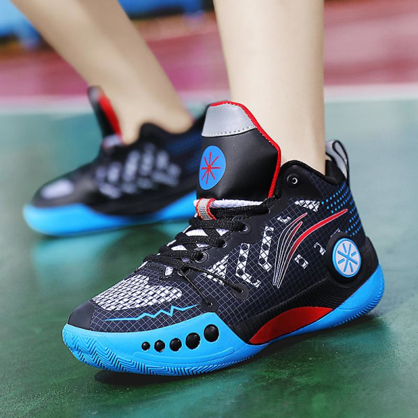 Basketskor för barn Mode Halkfria sneakers Sportskor som andas 2207 Black 32