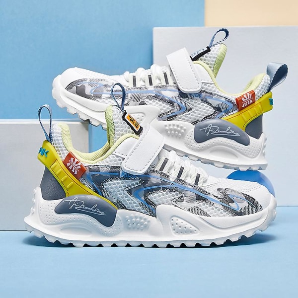Barnskor Andas Sneakers Löparskor för pojkar 216 WhiteYellow 29