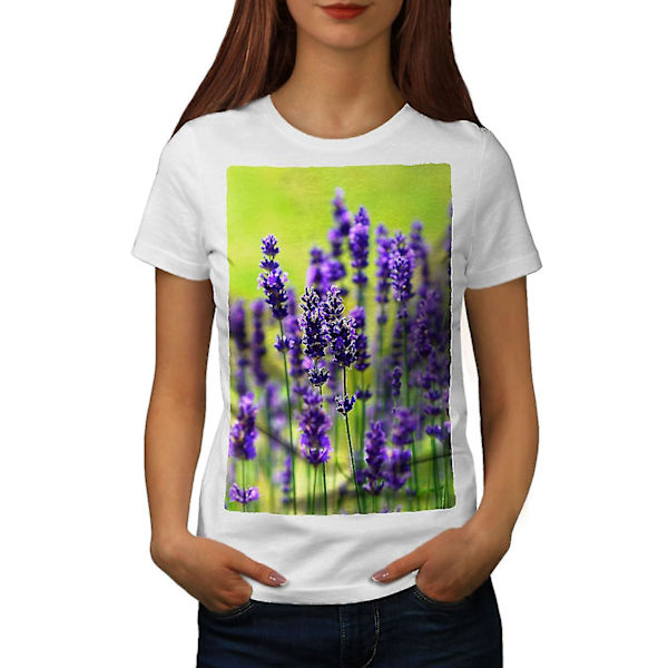 Levander Flower Women Whitet-shirt 3XL