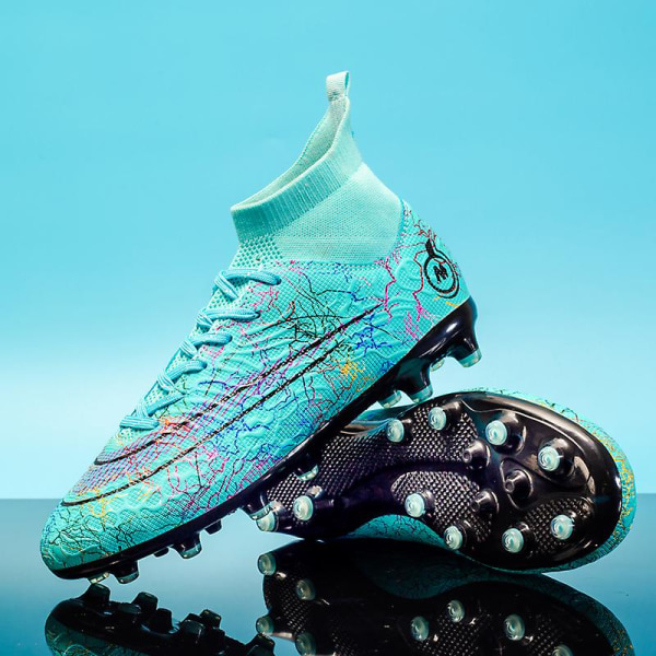 Fotbollsskor för män Halkfria fotbollsskor för herr Fotbollsskor Gräs Fotbollssneakers Yj068A Blue 45