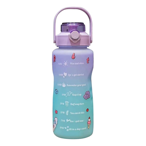 Gradient vattenflaska Bpa-fri 1,5/2l dricksflaska med sugrör för fitness Gradient Purple 1500ml