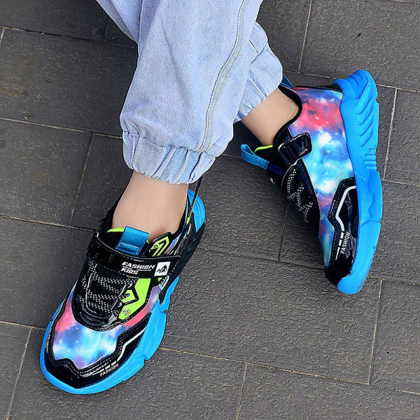 Sneakers för barn som andas löparskor Mode Sportskor 606 Blue 32