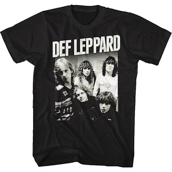 Svart och vitt band Photo Def Leppard T-shirt L