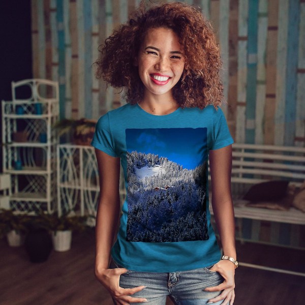 Berg Foto Natur Kvinnlig Kunglig T-shirt L
