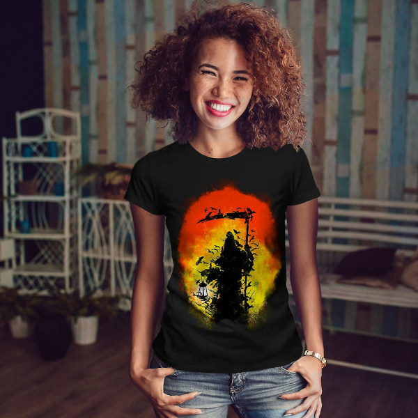 Cool Fantasy Grim Blackt-shirt för kvinnor L