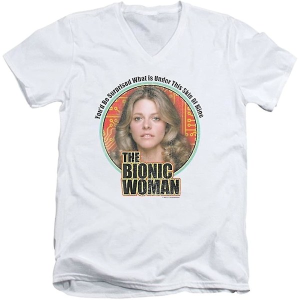 Bionic Woman Under My Skin T-shirt med V-ringad vuxen 2xl Vit M