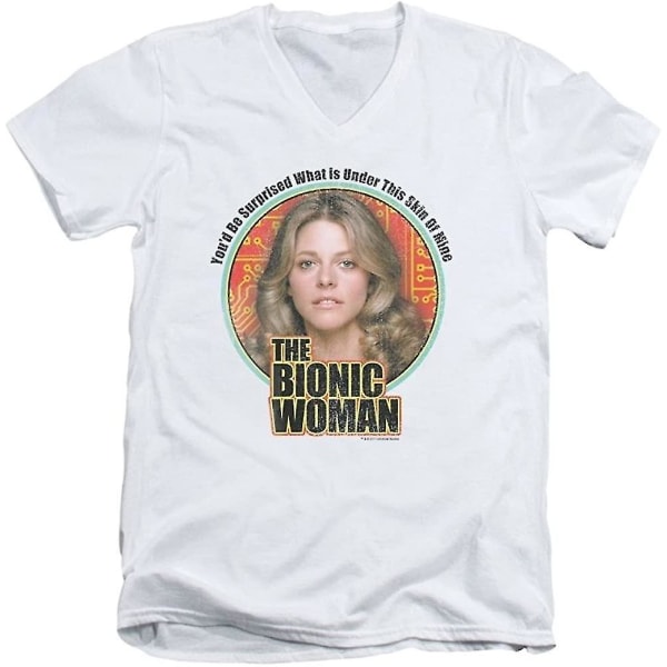Bionic Woman Under My Skin T-shirt med V-ringad vuxen 2xl Vit S