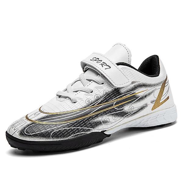 Fotbollsskor för pojkar Halkfria fotbollsskor Klossar Gräs Fotbollssneakers Yjg2232 White 32