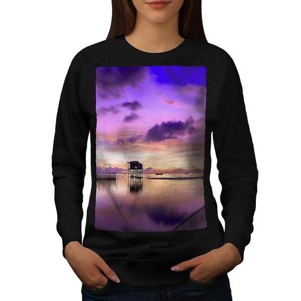 Vacker Sky Sea Women Blacksweatshirt L