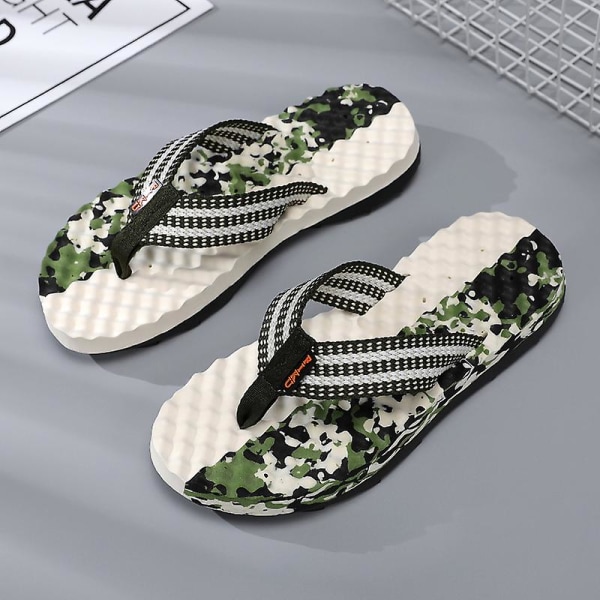 Flip-flops herrtrosor Sandaler Komforttofflor för stranden 3Cx1667 Green 38