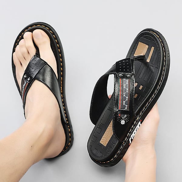 Herrtofflor Halkfria sandaler Mode strandskor för kvinnor 20513 Black 44