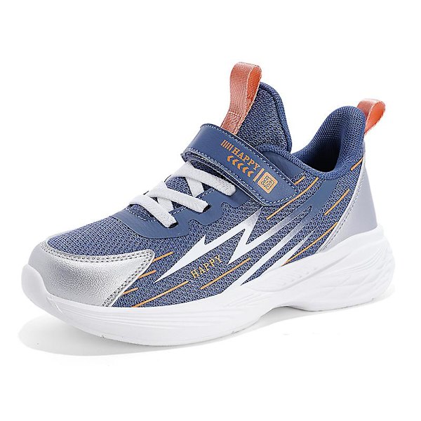 Sneakers för barn för pojkar, flickor, löpning tennisskor, lätt andas, sport, atletisk 3B2039 Blue 36