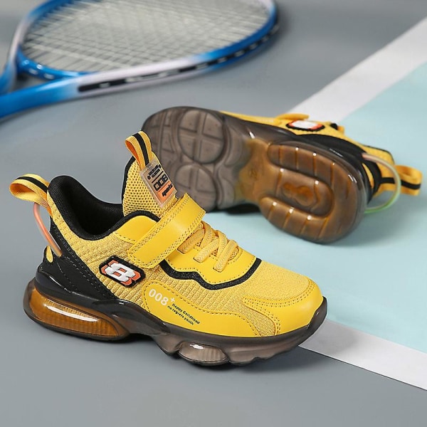 Sneakers för barn Andas löparskor Mode Sportskor för pojkar 2D1688 Yellow 33