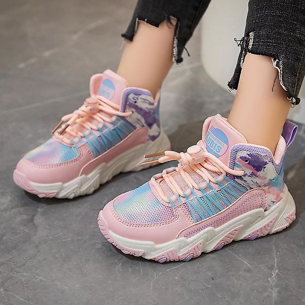 Pojkar Flickor Sneakers Andas löparskor Mode Sportskor 3A9357 Pink 34