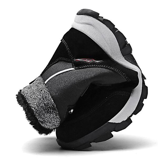 Herr Dam Vinterstövlar Snow Boot Plysch Varma Skor Vattentät Boot 1623 Black 41
