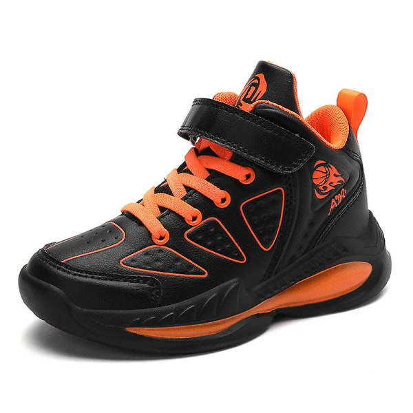 Pojkar Flickor Basketskor Barn Sneakers Andas Sportskor 5088 BlackOrange 40