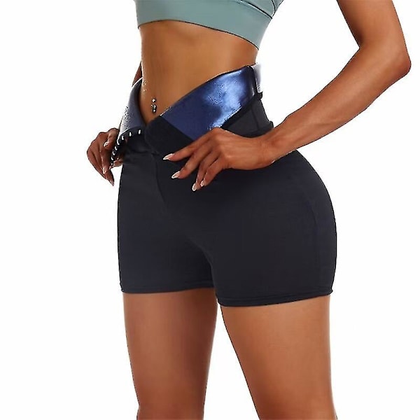 Bastu Leggings För Dam Svett Bastu Byxor Hög midja Kompression Viktminskning Bantning Byxor Termoträning Träning Kroppsformare, silver Förtjockad XS