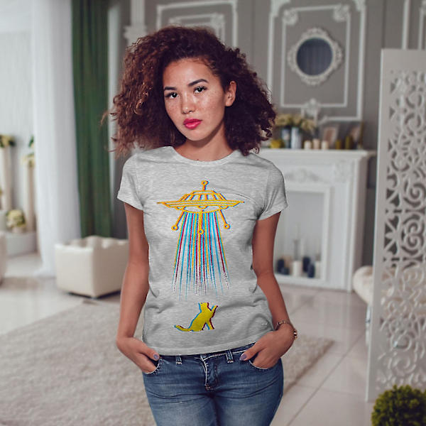Färg Cat Abduction Women T-shirt M