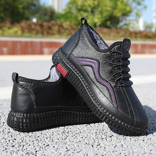 Dammode för äldre mode Casual Plus bomullsskor Vintersportskor 2L7712 Black 41