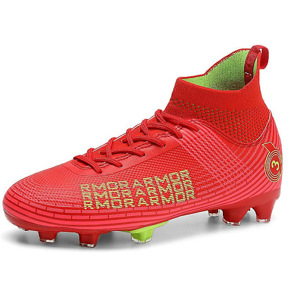 Fotbollsskor för män Halkfria fotbollsskor för herr, Gräs Fotbollssneakers 2K4000 Red 33