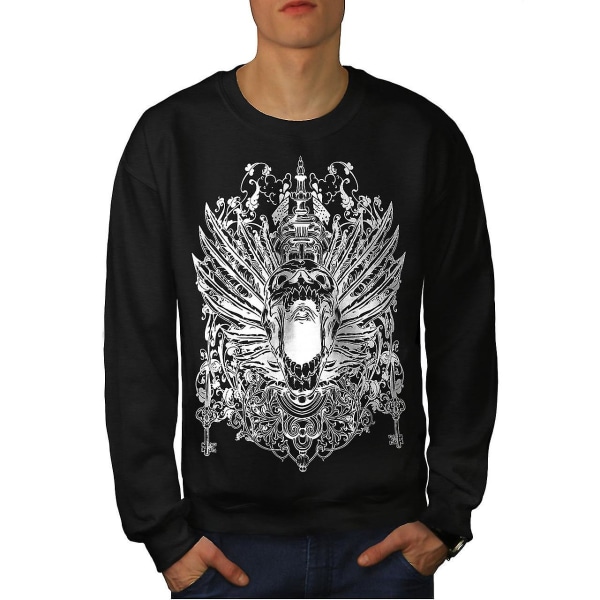 Skrämmande skalle Head Face Män Blacksweatshirt L