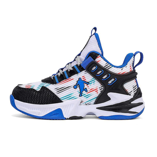 Basketskor för pojkar Mode Halkfria sneakers Sportskor som andas 3B2330 BlackBlue 32