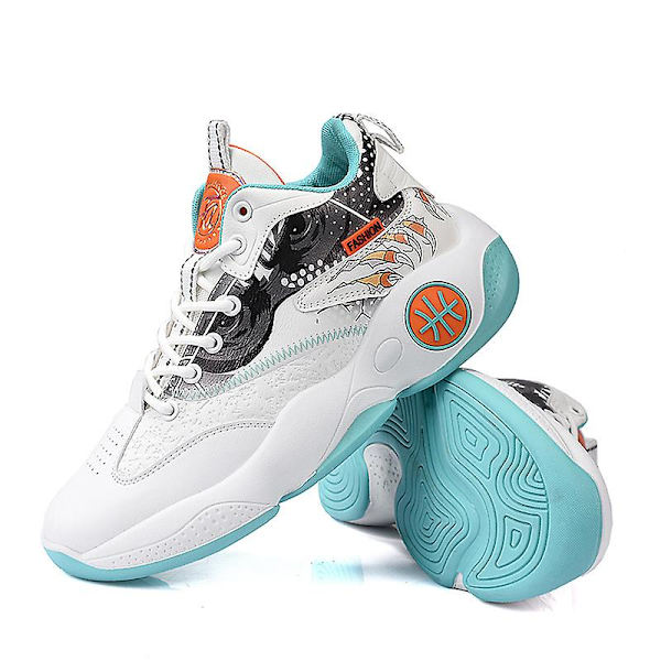 Basketskor för män Andas Sneakers Löparskor 3Aha502 WhiteOrange 42