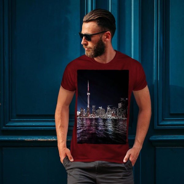 Toronto Kanada Town Men Röd-skjorta XL