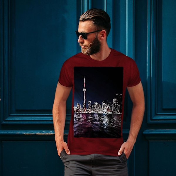 Toronto Kanada Town Men Röd-skjorta XL