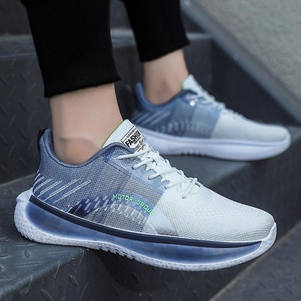 Herr Dam Sneakers Andas löparskor Mode Sportskor YJ858 Blue 40