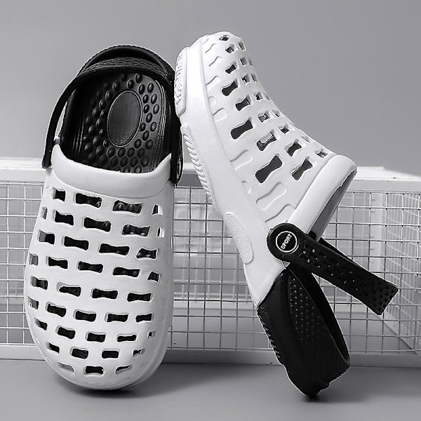 Herrsandaler Mjuka strandskor Surfingsporttofflor Tvåfärgade sneakers 2204 White 40