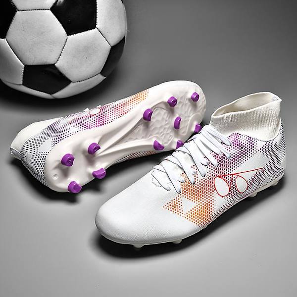 Fotbollsskor för män Spikes Fotbollsskor för ungdomar Stövlar Athletic Sneaker 3Dk05 WhitePurple 39