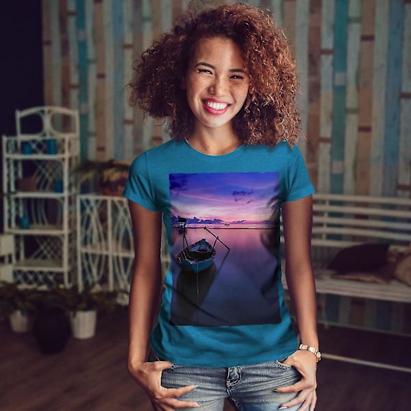 Båt Vacker himmel Kvinnor Royal Bluet-shirt S