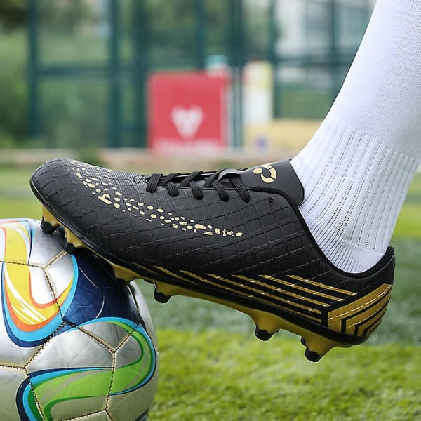 Fotbollsskor för män Halkfria fotbollsskor för herr, Gräs Fotbollssneakers 3C26036A Black 34