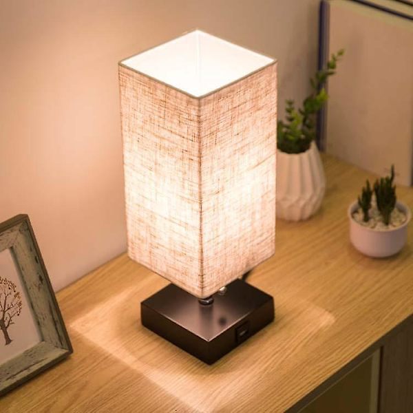 Lampor Trä Bastyg Skärm Sängbordslampa
