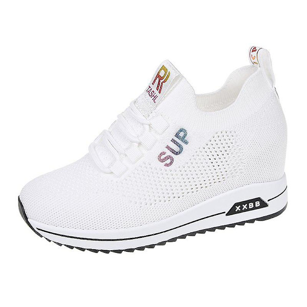 Casual för kvinnor Andas Loafers Mode Höjdökande skor 2Dkhs-3A White 36