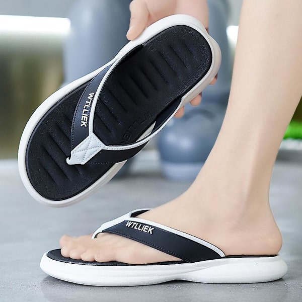 Herrflip-flops stringtrosor Sandaler Komforttofflor för stranden 3C8128 Black 40