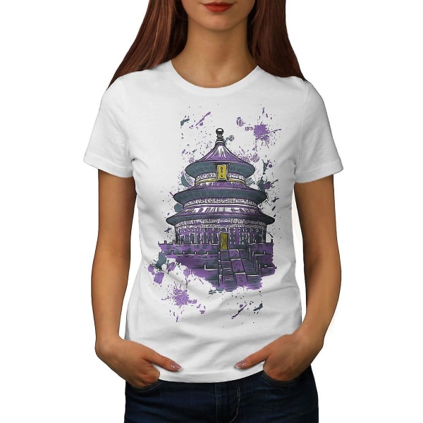 Chaina Art Temple Whitet-shirt för kvinnor L