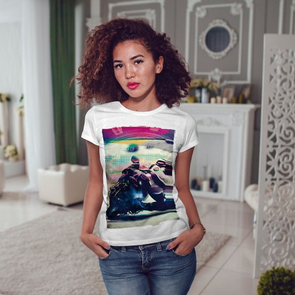 Ride Speed ​​Race Biker Whitet-shirt för kvinnor 3XL