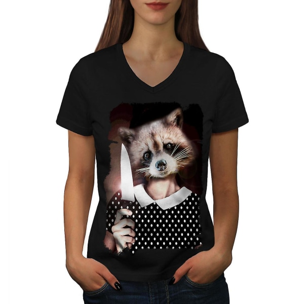 T-shirt för söta kvinnor för tvättbjörnflicka XXL