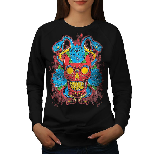 Skull Rose Snake Skull Sweatshirt för kvinnor S