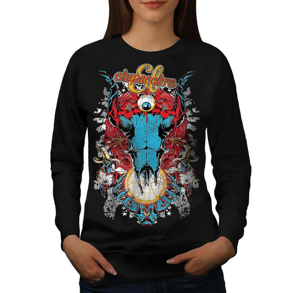 Eye Monster Horror Women Blacksweatshirt L